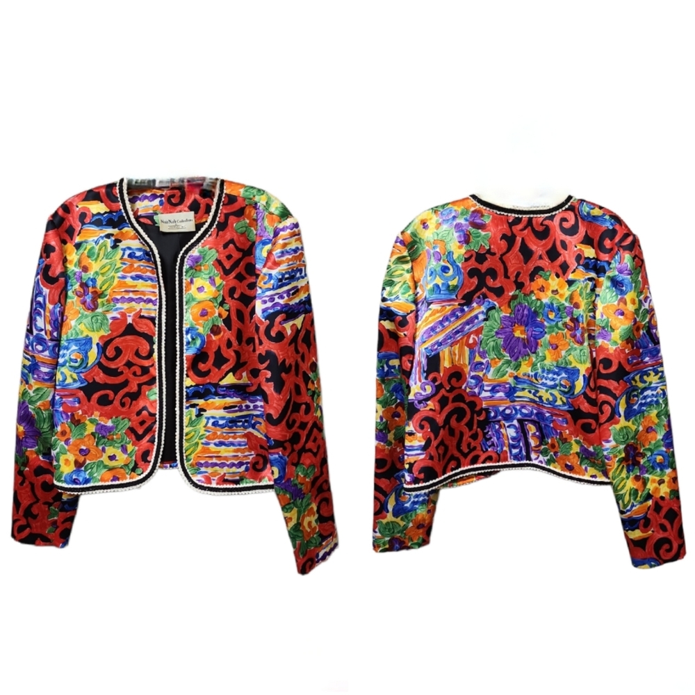 Vintage 80's Nah Nah Collections by Jonathan Tait Bold Color  Cropped Jacket 12